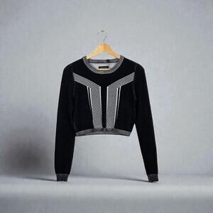 NWT Eleven Paris Black Cropped Sweater L